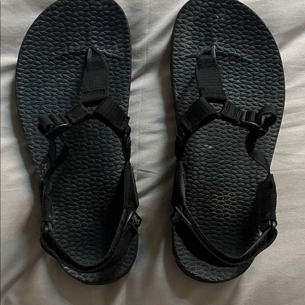 Bedrock Black Strappy Sandals